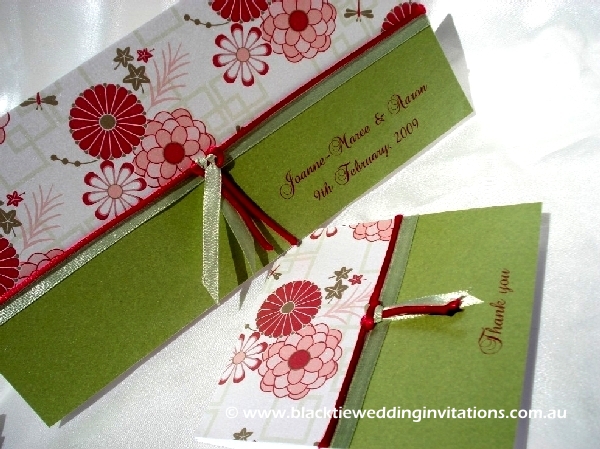Indian Sari Wedding Invitation Japanese Garden