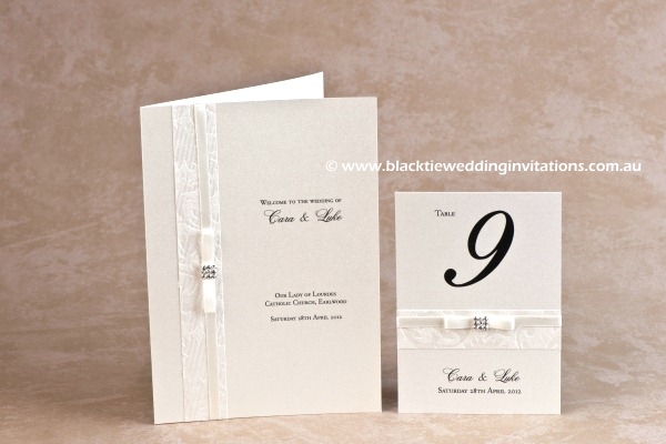 pretty - service booklet cover and table number