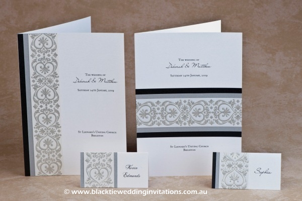 prince william - service booklet covers and place cards