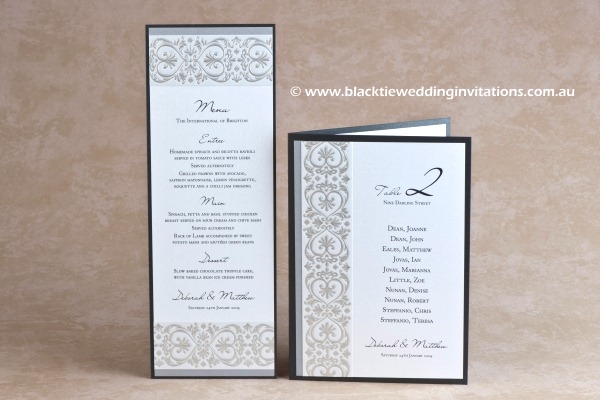 prince william - menu and table card with menu