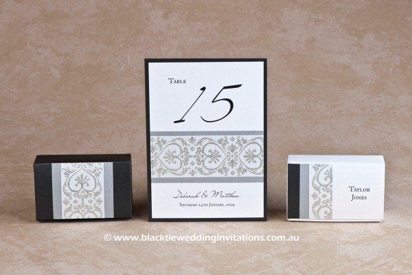 prince william - favour boxes and table number