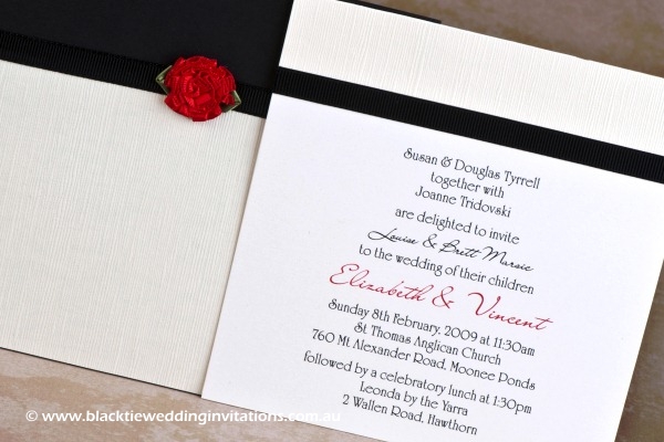 single red rose - invitation details