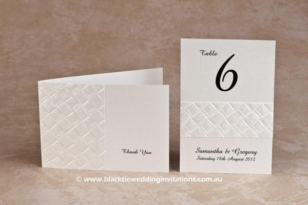 symmetry - thank you card and table number