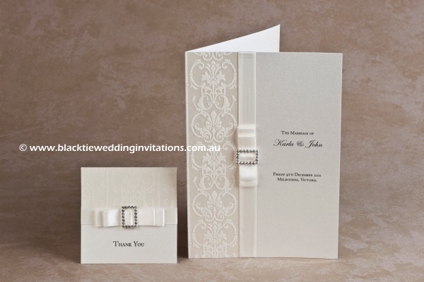 white wedding - thank you card and service booklet cover