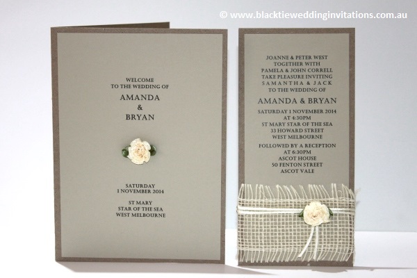 a little bit country:  service booklet and invitation