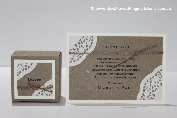 sentimental favour box and thank you card