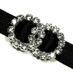 Round double rings diamante buckle for 10mm ribbon