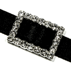 Landscape rectangular diamante buckle for 10mm ribbon