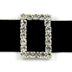 Portrait rectangular diamante buckle for 15mm ribbon