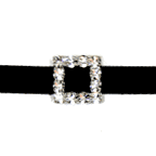 Diamante square buckle for 5mm ribbon
