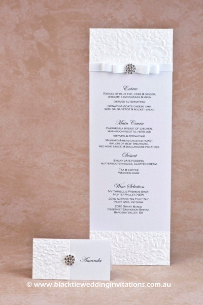 dove - place card and menu