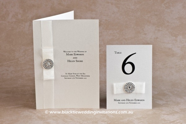 flair - service booklet cover and table number