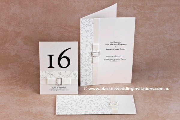 glamour - table number, service booklet cover and invitation