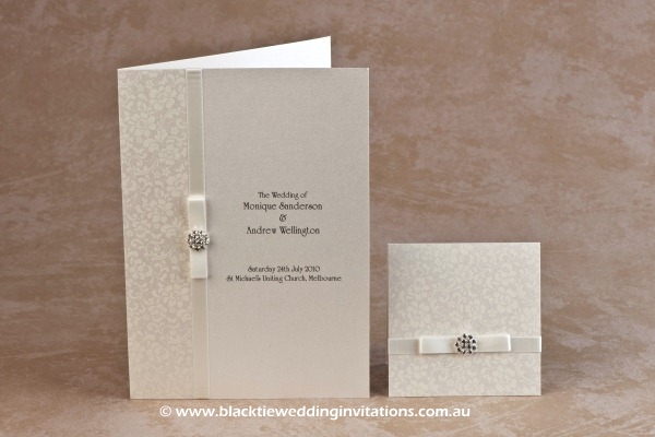 ivory bloom - service booklet cover and thank you card
