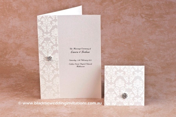 grace ivory - service booklet cover and thank you card