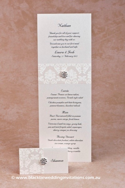 grace ivory - place card and menu