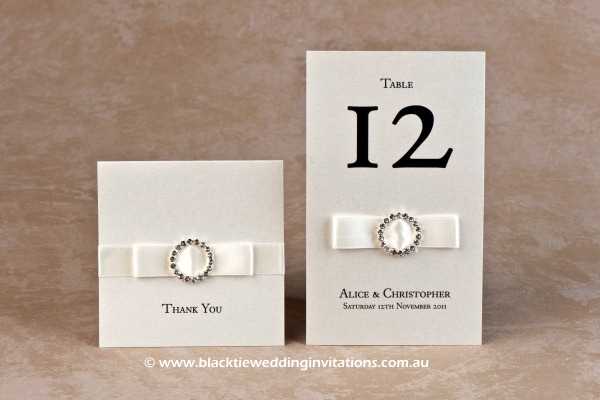 jewel - thank you card and table number