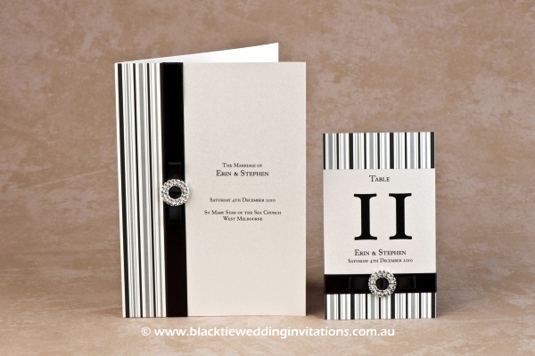 licorice stripe - service booklet cover and table number