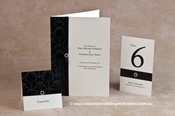 midnight - thank you card, service booklet cover and table number