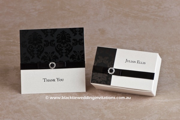 midnight - thank you card and favour box