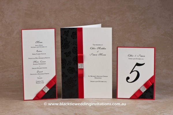 mystery - menu, service booklet cover and table number