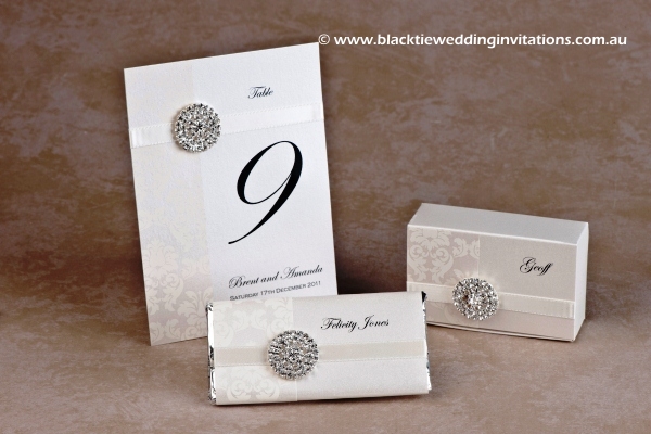 phoenix - table number, personalised chocolate and favour box