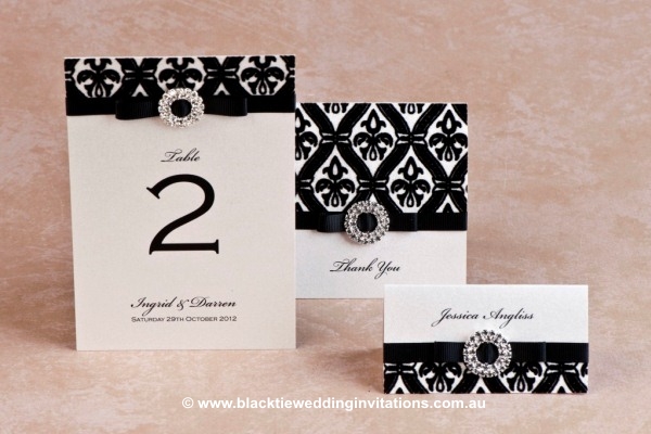 prince charming - table number, thank you card and place card