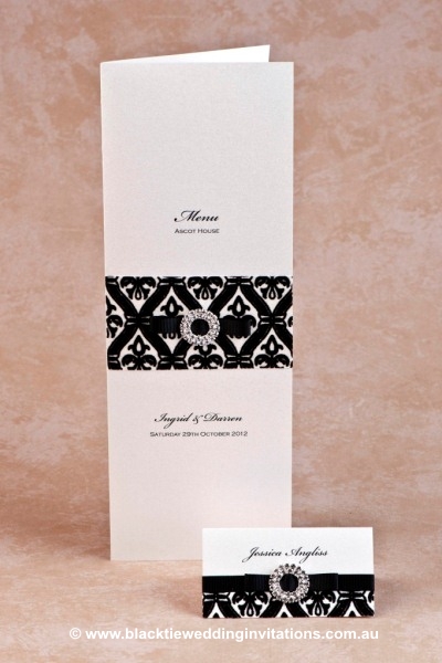 prince charming - menu and place card