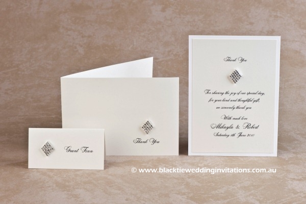 queen of diamonds - place card and thank you cards