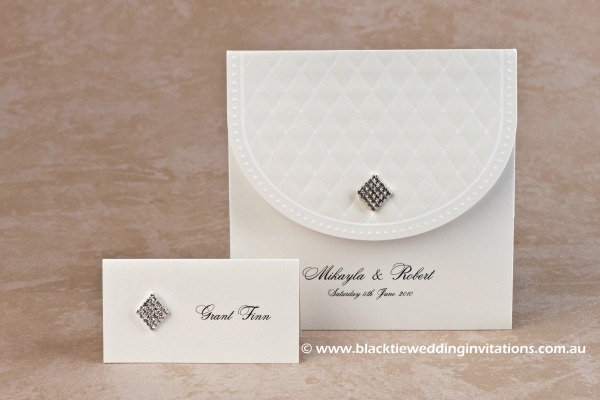 queen of diamonds - place card and invitation