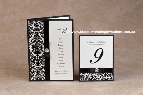 symphony - table card with menu and table number