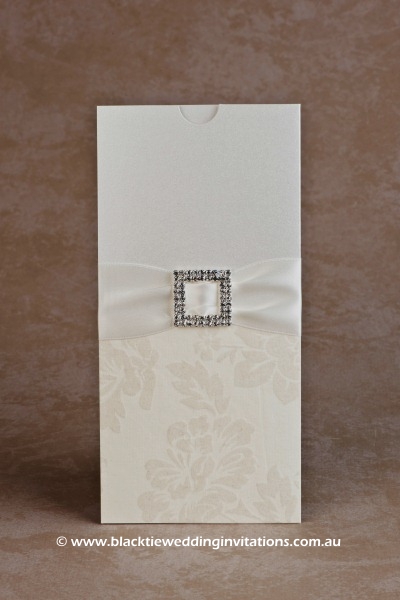 wedding invitation velvet cream