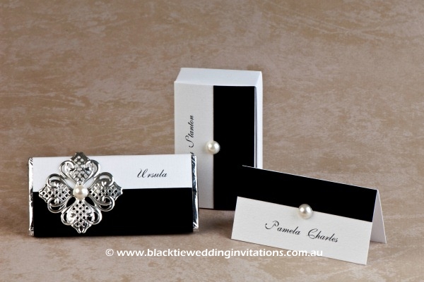 virtue - personalised chocolate, favour box and place card