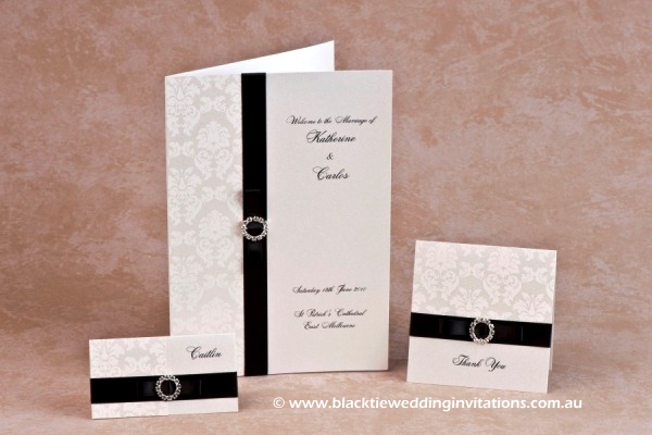 duchess - place card, service booklet cover and thank you card