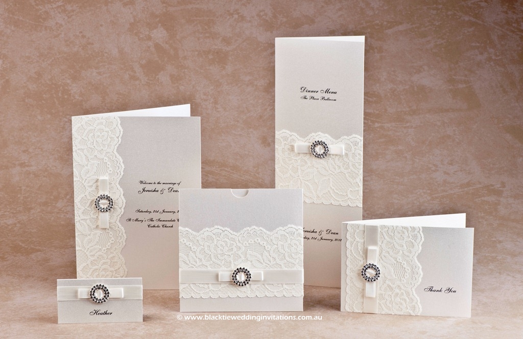 wedding stationery design - bridal lace