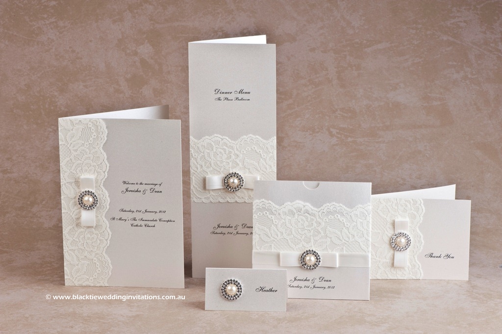wedding stationery design - diamonds and pearls