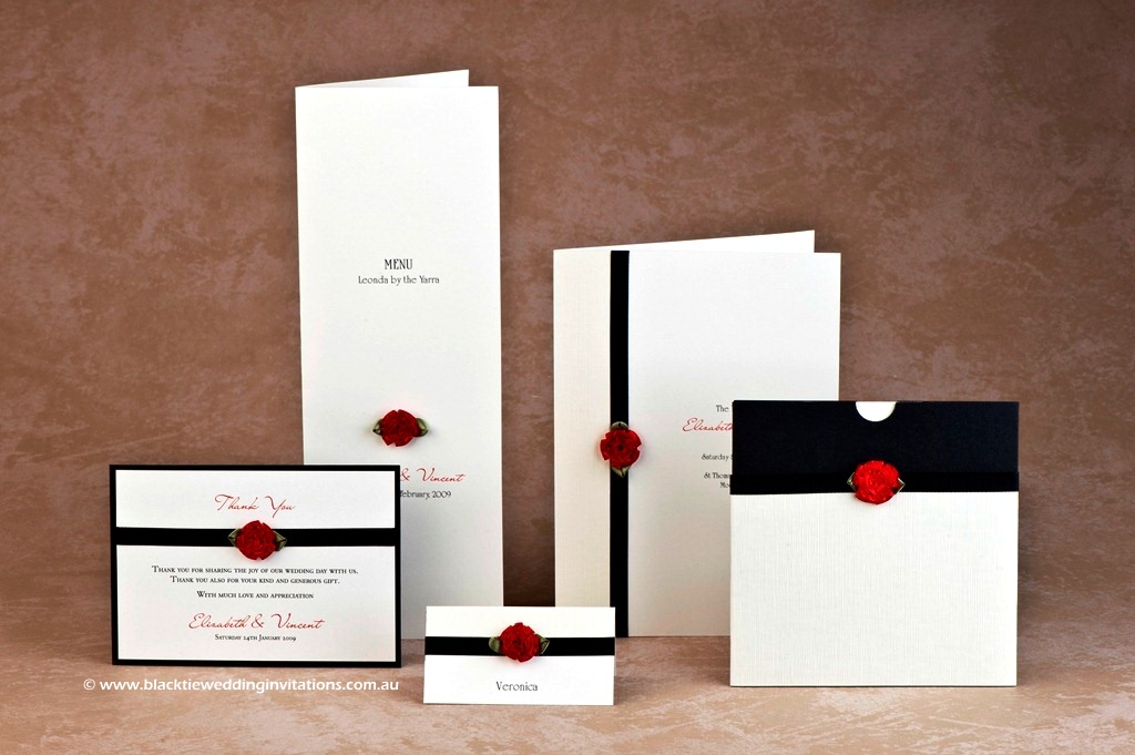 wedding stationery design - single red rose