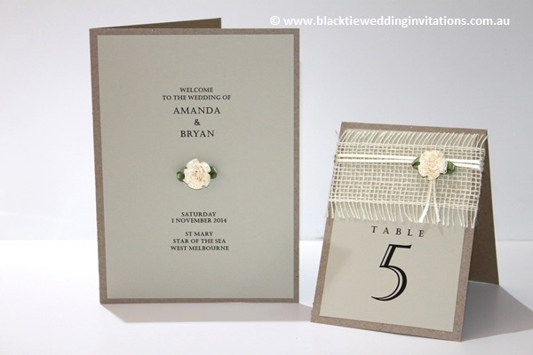 a little bit country:  service booklet and table number