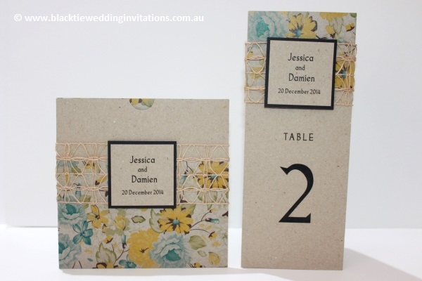 delicate bloom invitation and table information card