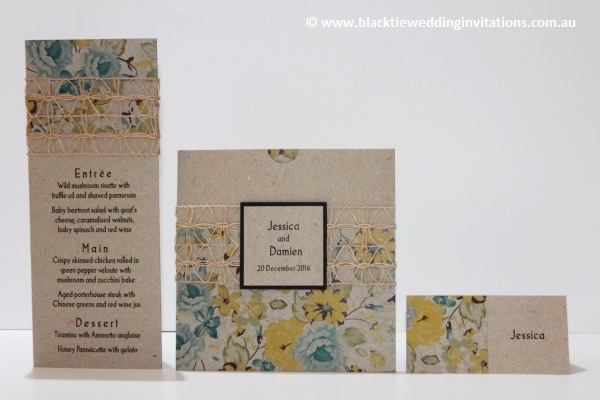 delicate bloom table information card, invitation and place card