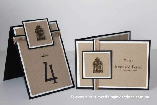 love bird table number and menu