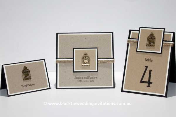 love bird place card, invitation and table number